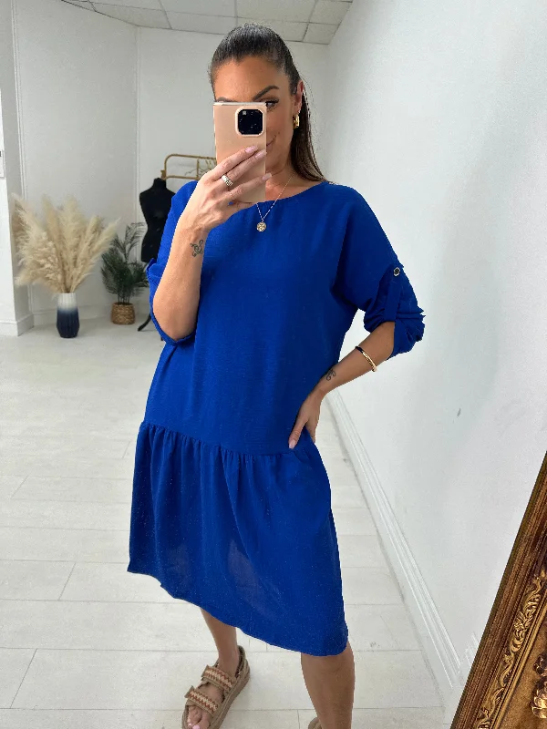 Take Advantage Cheryl Oversized Frill Hem Choker Back Chiffon Dress