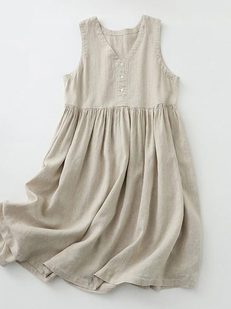 Amazing Deals Women Summer Casual Dress V-neck Loose Ladies A-line Long Dresses
