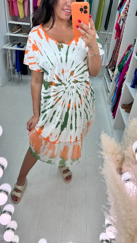 Crazy Deals Kamilah Tie Dye Midi Dress