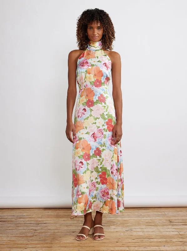The Best Prices Dakota Painted Floral Halterneck Maxi Dress