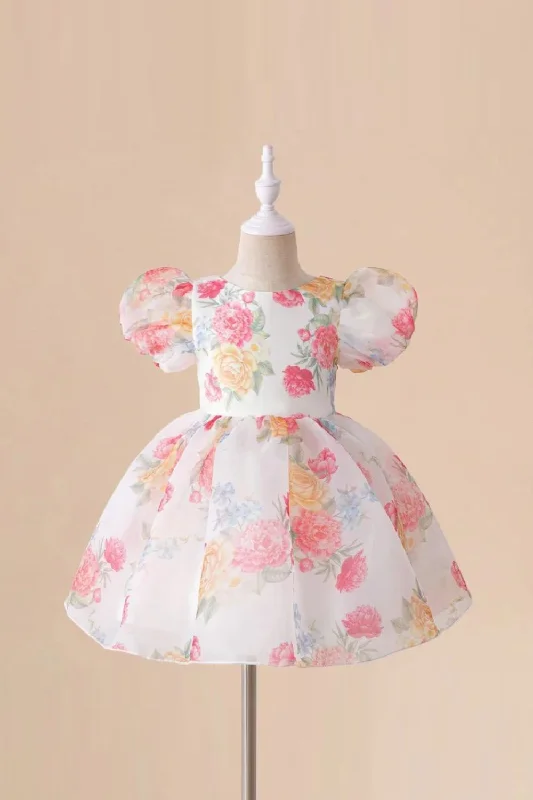 Seasonal Sale Elegant Girls Flower Puff Sleeve Dresses For Weddings Kids Formal Birthday Party Fairy Princess Cloth Seasonal Sale Elegant Girls Flower Puff Sleeve Dresses For Weddings Kids Formal Birthday Party Fairy Princess Cloth