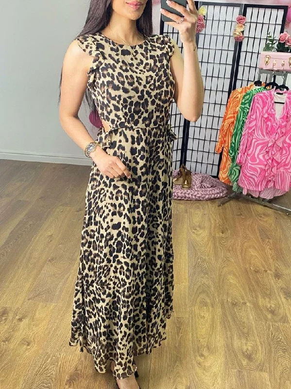 Exclusive Savings Tara Leopard Print Cut Out Maxi Dress