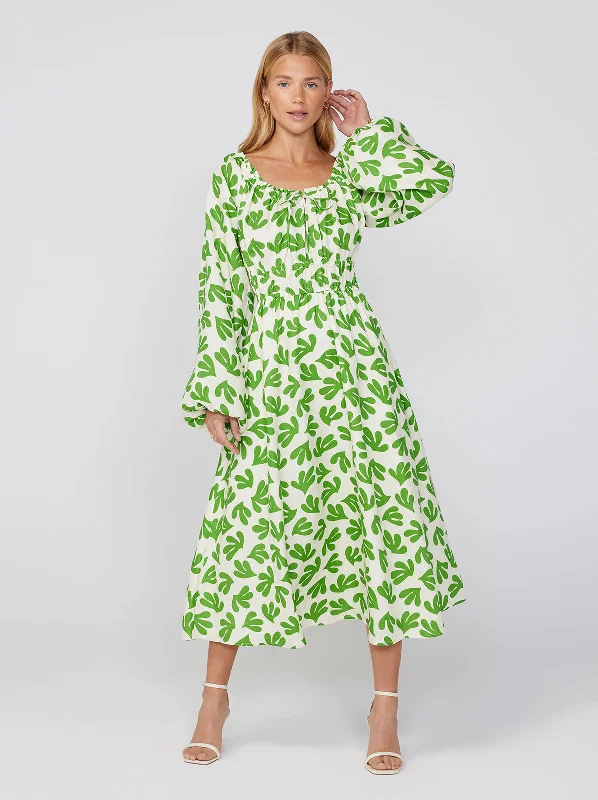 Exclusive Deal Luella Leaf Print Midi Dress