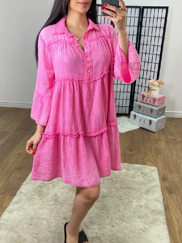 Deal Zone Maliyah Cheesecloth Tiered Smock Dress