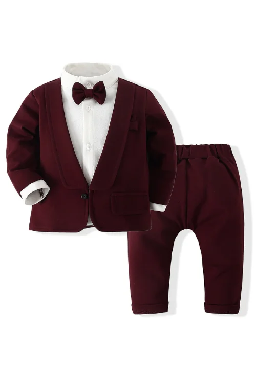 Super Deal Baby Clothes Gentleman Autumn Outfits Party Suit Solid Pants 2PCS Set Toddler Wedding Costume Super Deal Baby Clothes Gentleman Autumn Outfits Party Suit Solid Pants 2PCS Set Toddler Wedding Costume