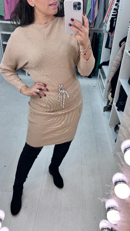 Big Discounts Toya Rib Knit Belted Jumper Dress