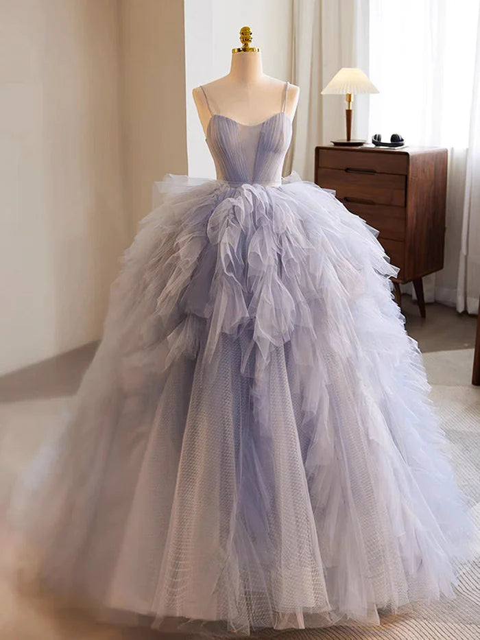 Super Bargain Quinceanera Dress Tulle Long Prom Gown Long Sweet Dress