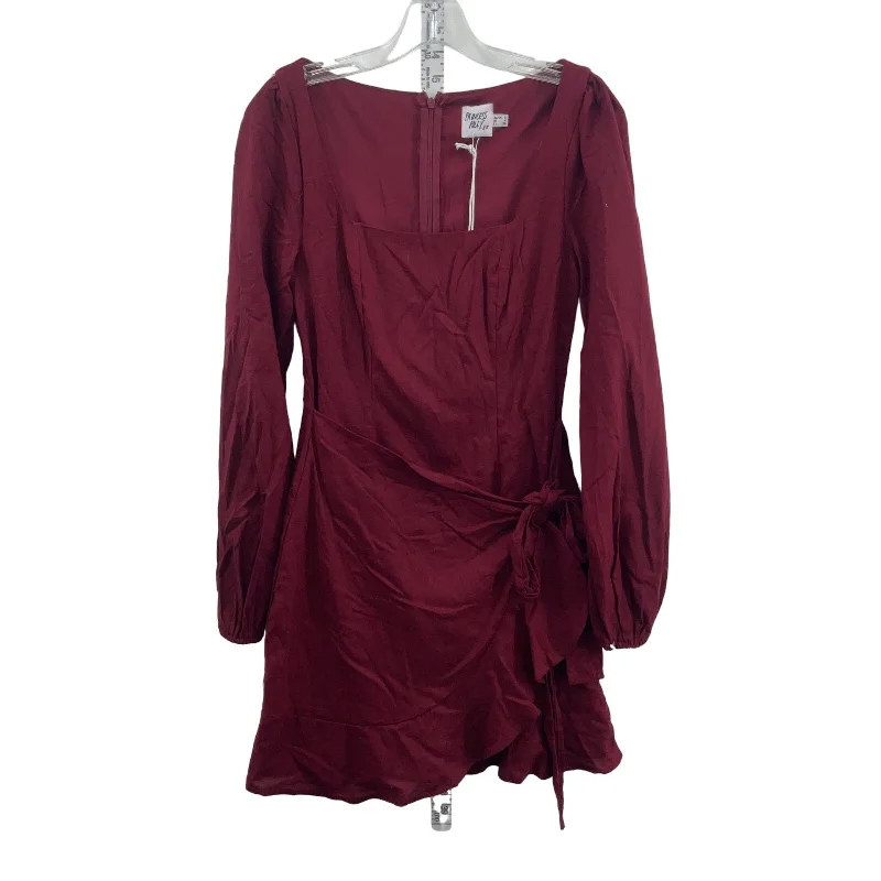 Instant Discount Princess Polly Red Maroon Women's Wrap Mini Dress Size 4 NWT