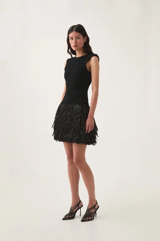 Exclusive Online Offer Rushes Raffia Knit Mini Dress