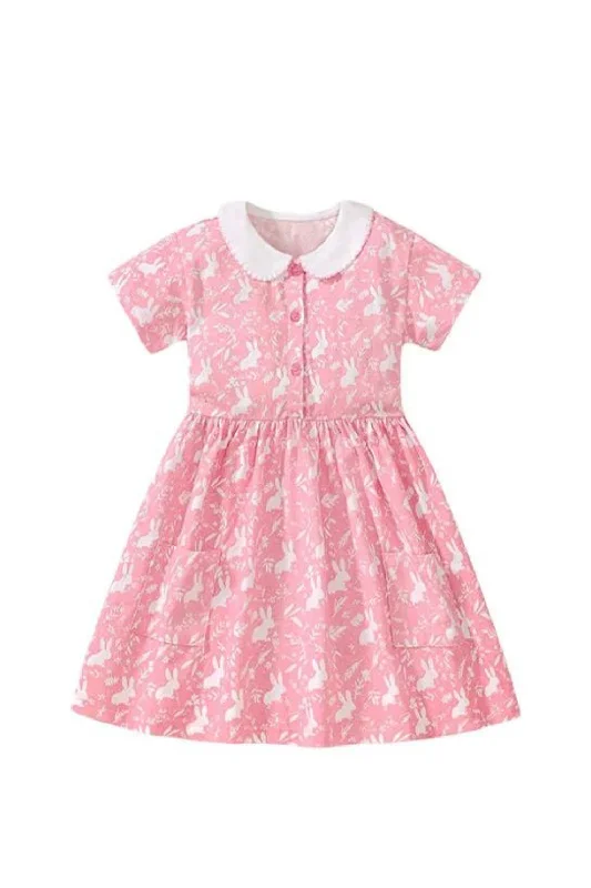 New Markdowns Girls Dresses Floral  Rabbit Collar Party Birthday Toddler Clothing Kids Frocks
