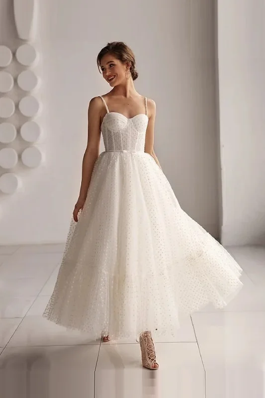 Online Specials Wedding Dresses Sweetheart Spaghetti Straps Bridal Dress Bride Gown