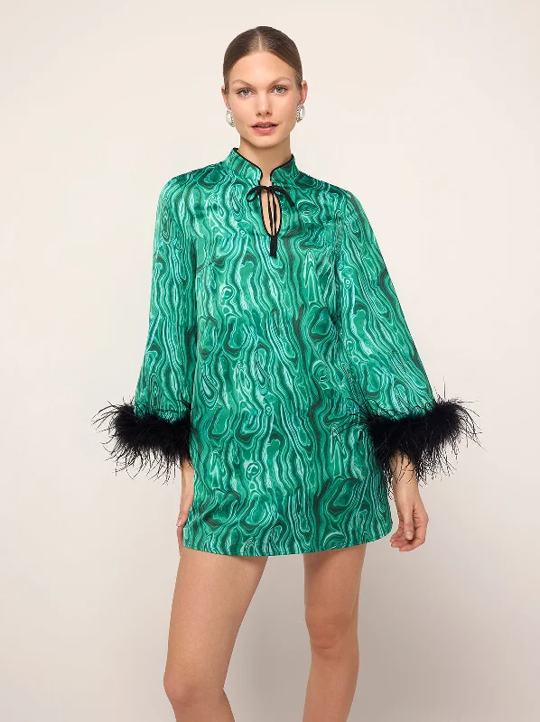 Hurry In Carlotta Malachite Print Mini Dress