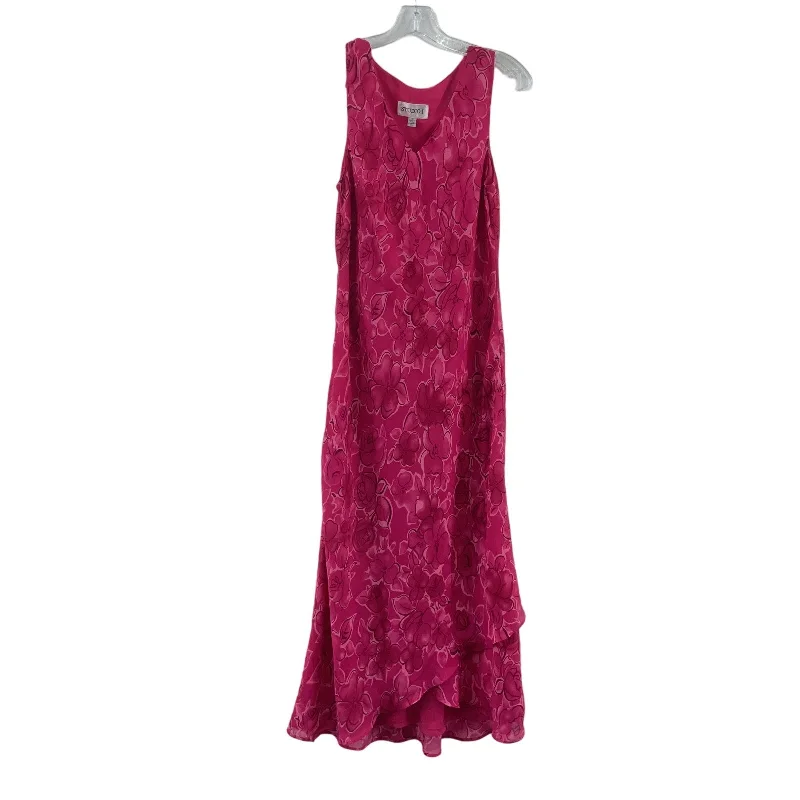 Daily Specials Studio I Pink Floral V-Neck Sleeveless Maxi Dress Women’s Size 10 Preowned Daily Specials Studio I Pink Floral V-Neck Sleeveless Maxi Dress Women’s Size 10 Preowned