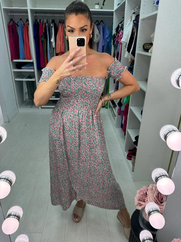 Special Price Merrin Ditsy Floral Bardot Dress