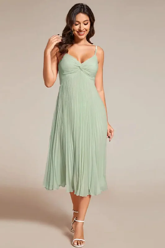 Savings Alert Elegant Evening Dresses Deep Neck Midi Dress