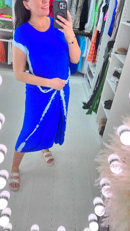 Today’s Special Mooma Oversized Tie Dye Drape Side Knot Dress