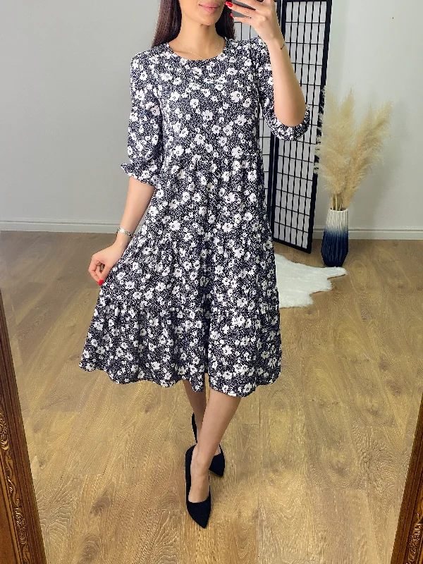 Epic Deals Jemima Floral Tiered Smock Midi Dress