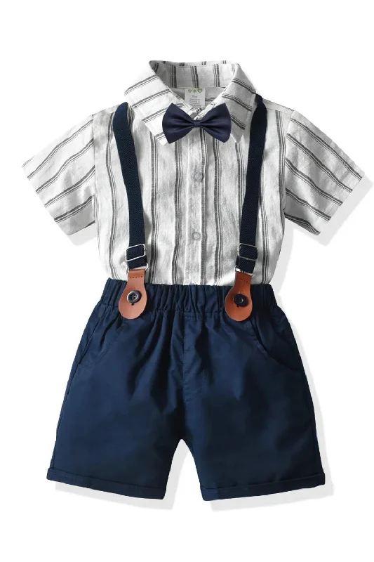Early Access Kids Clothing Striped Shirt Navy Shorts with Bow Children Costume Casual Wear Early Access Kids Clothing Striped Shirt Navy Shorts with Bow Children Costume Casual Wear