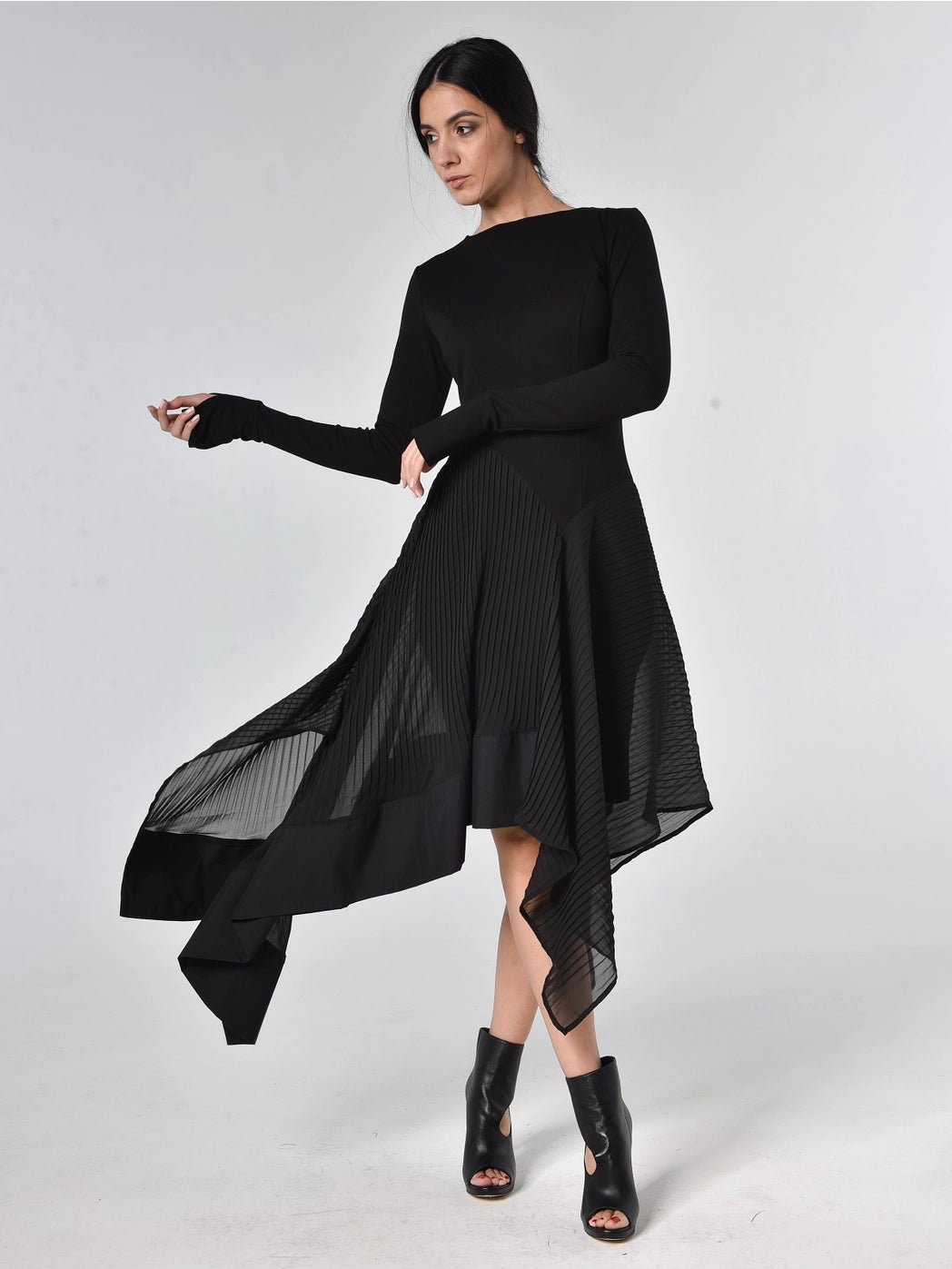 Amazing Deals Metamorphoza Pleated Chiffon Dress