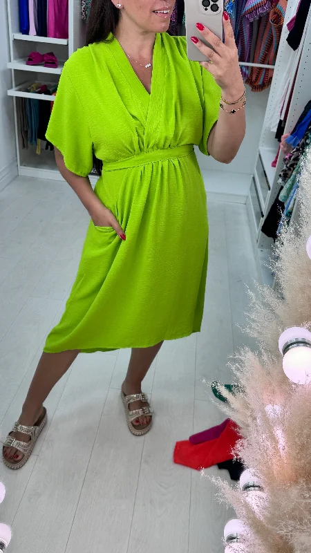 Stock Up and Save Clarissa Wrap Effect Pocket Shift Dress