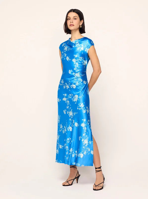Midnight Madness Daniella Blue Trailing Floral Print Dress