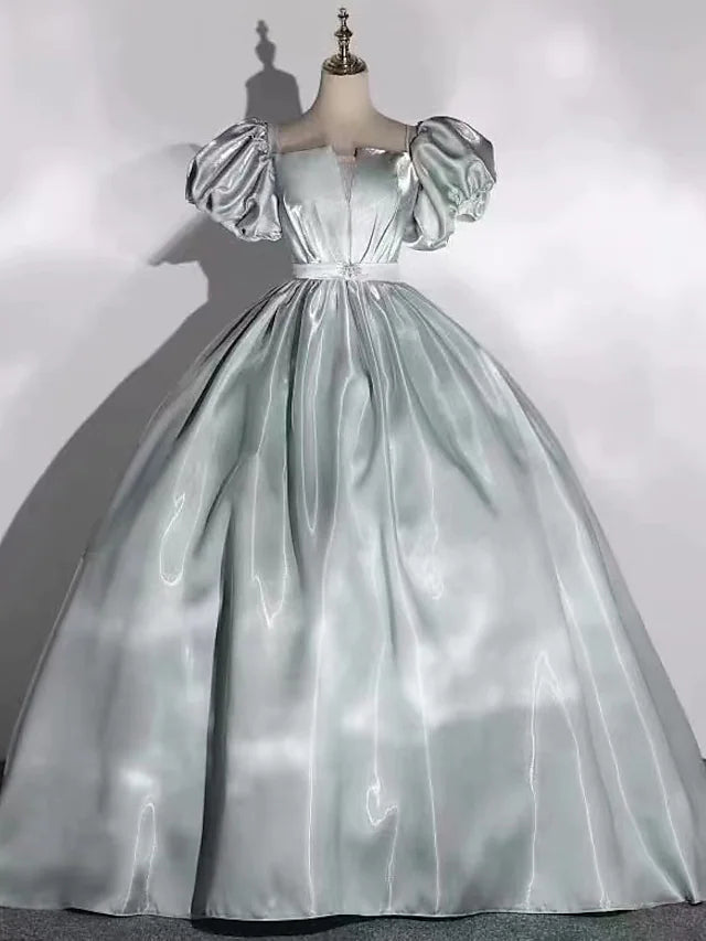 Fantastic Deals Minimalist Sparkle & Shine Quinceanera Formal Evening Dress Scoop Neck Short Sleeve Floor Length Satin with Pure Fantastic Deals Minimalist Sparkle & Shine Quinceanera Formal Evening Dress Scoop Neck Short Sleeve Floor Length Satin with Pure