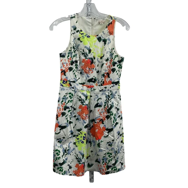 Fantastic Offers Gap Petite White Floral Womens Cotton Midi A-Line Dress Size 0 - Preowned