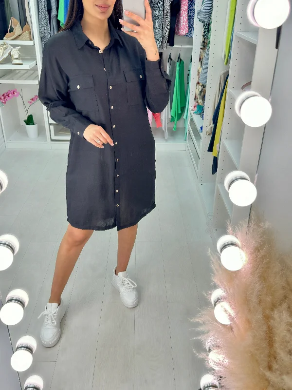 Shop and Save Sasha Utility Linen Look Shirt Dress