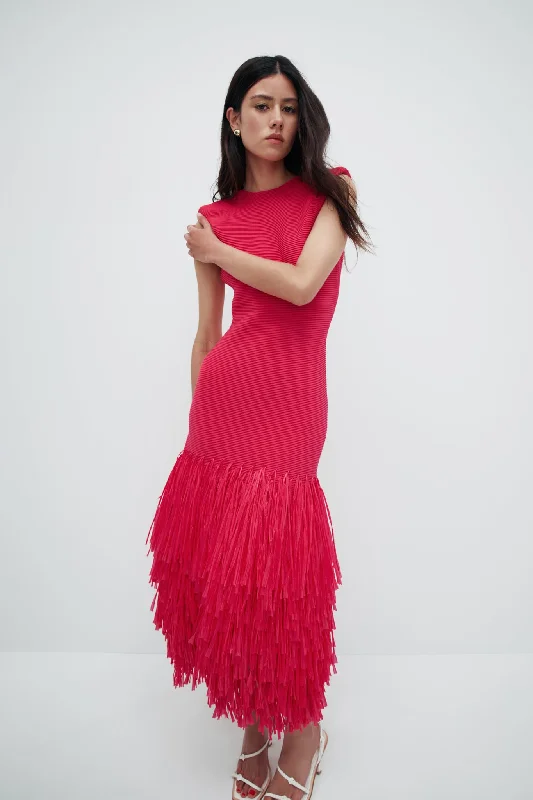 Best Seller Rushes Raffia Knit Midi Dress