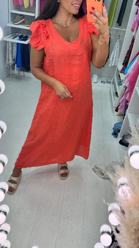 Overstock Sale Divine Linen Maxi Dress