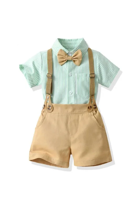 Weekend Flash Sale Elegant Suit Kids Boys Gentleman Short Sleeve Striped Bowtie Formal Shirts Suspenders Pants Clothing Sets Weekend Flash Sale Elegant Suit Kids Boys Gentleman Short Sleeve Striped Bowtie Formal Shirts Suspenders Pants Clothing Sets