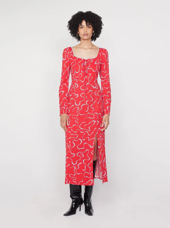 Huge Savings Rhonda Watermelon Trail Print Dress