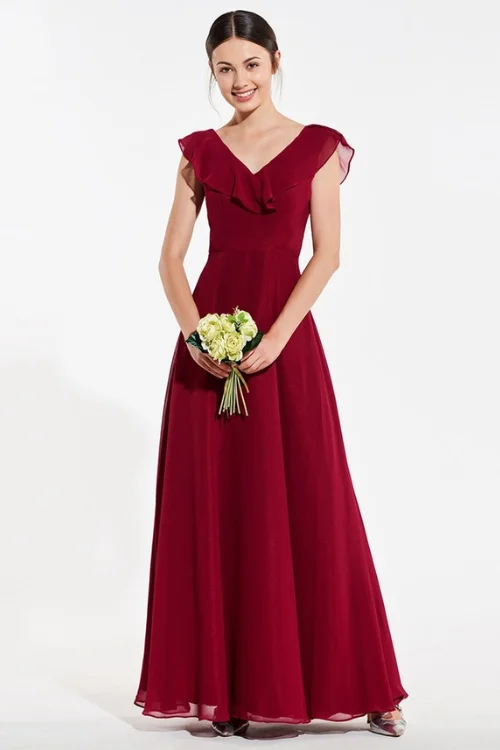 Final Markdown Red spaghetti straps a line bridesmaid dress backless wedding party women floor length bridesmaid dress
