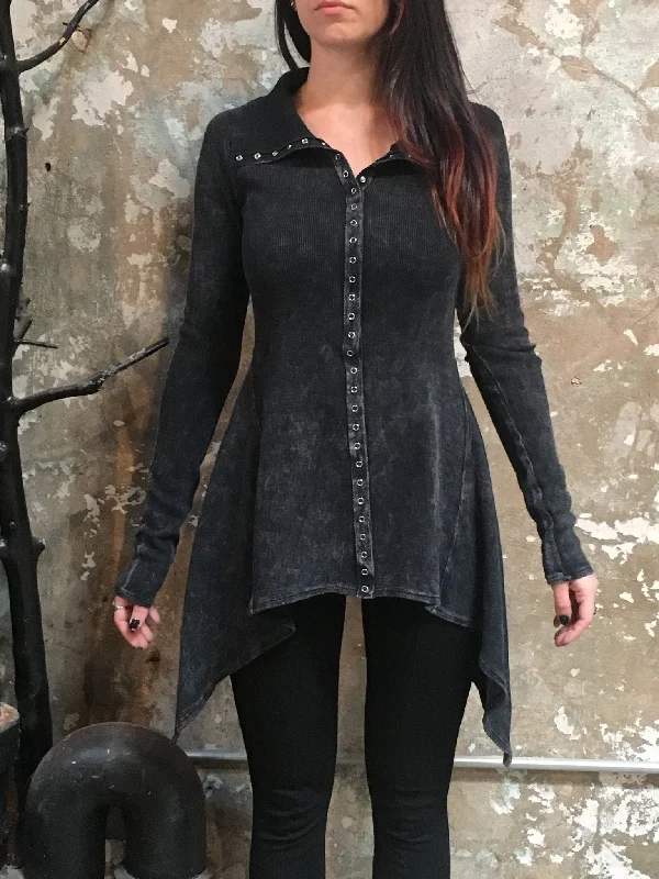 Deal Explosion Tough Luv Acid Wash Sweater Dress Charcoal