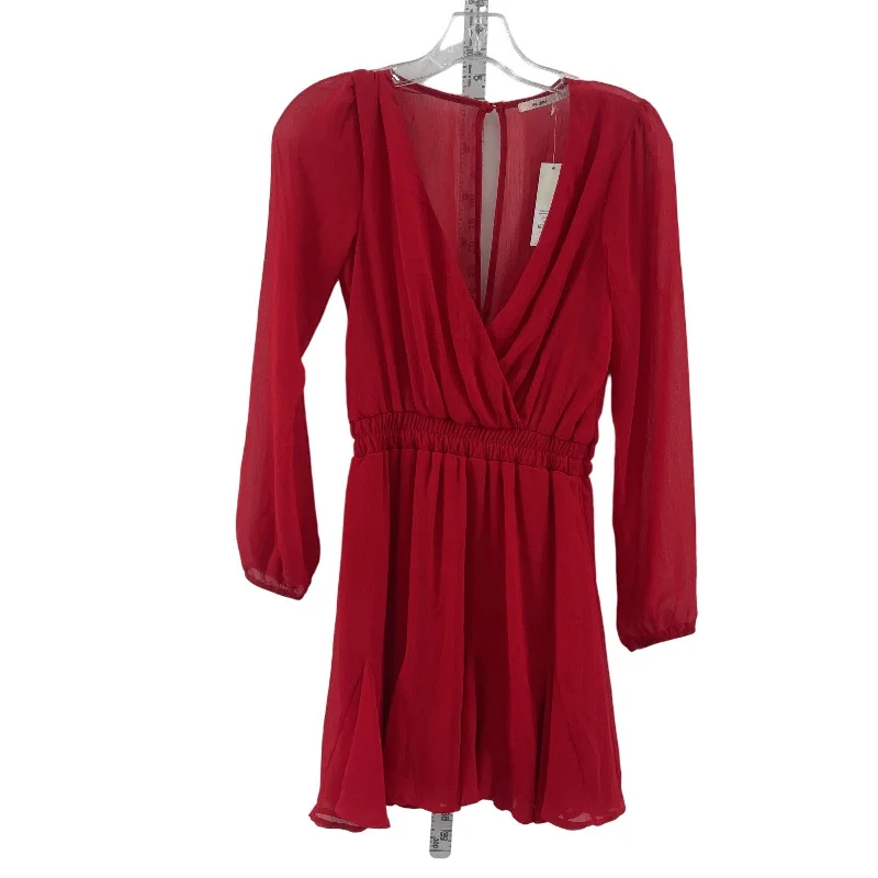 Early Access Mi Ami Red Wrap Womens Long Sleeve Dress 2XS Midi Polyester Preowned