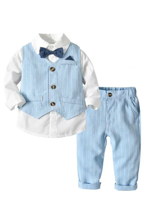 Weekend Deal Kid Boy Formal Birthday Outfit Suit Toddler Gentleman Wedding Striped Vest Shirt Pants Boys Ceremony Outerwear Weekend Deal Kid Boy Formal Birthday Outfit Suit Toddler Gentleman Wedding Striped Vest Shirt Pants Boys Ceremony Outerwear