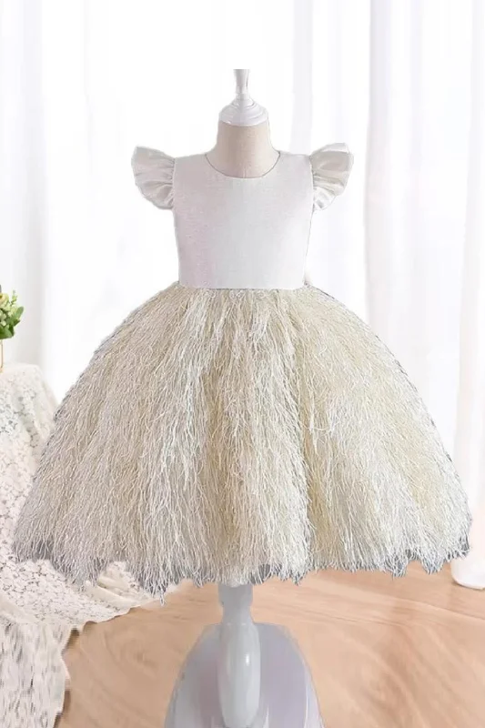 Price Reduction Dress Flower Girl Wedding Dress Performance Dress Little Flying Sleeves Girls Dress