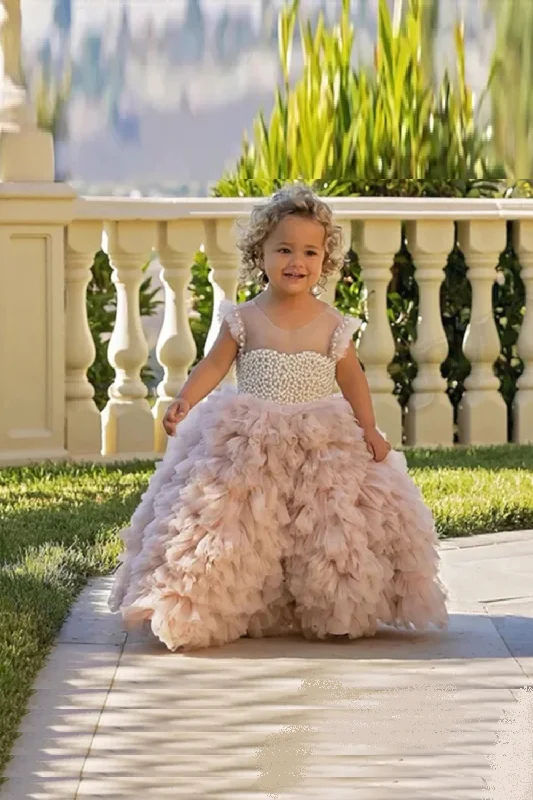 Quick Sale Pearls Little Princess Flower Girl Dress Baby Kids Wedding Party Costumes First Quick Sale Pearls Little Princess Flower Girl Dress Baby Kids Wedding Party Costumes First