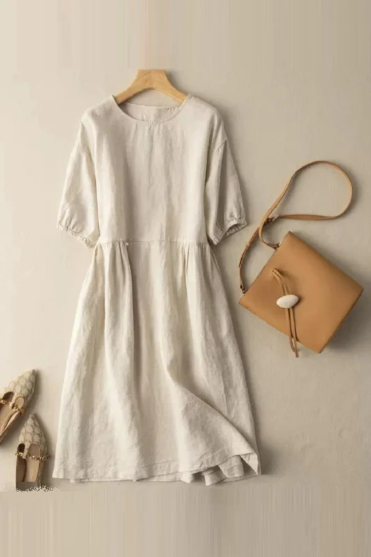 Midnight Madness Elegant Dresses Women Summer Lantern Sleeve Casual Loose Sundress