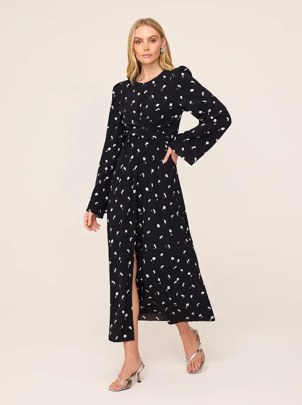 Seasonal Clearance Catarina Black Poppy Print Dress