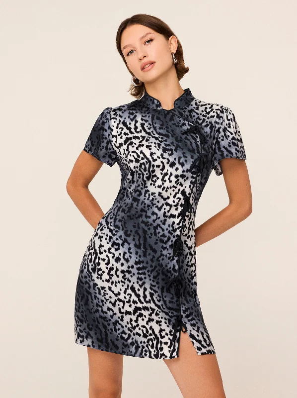 Special Savings Harlow Snow Leopard Print Mini Dress
