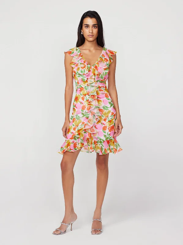 Now or Never Eden Pink Garden Floral Mini Dress