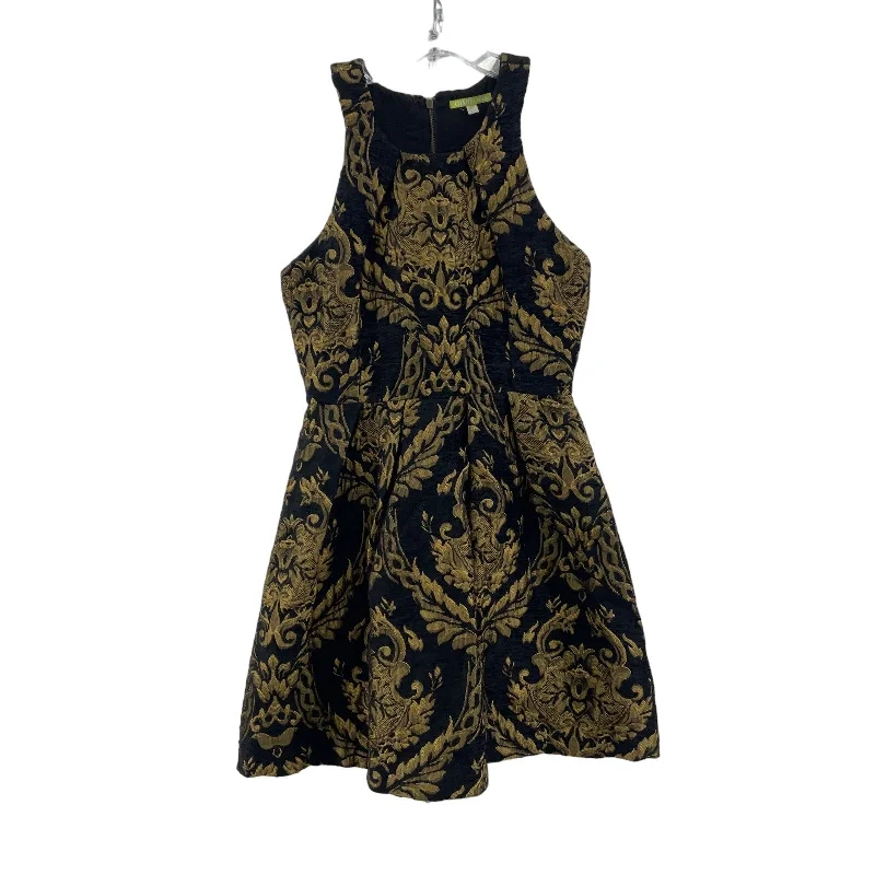 Super Sale Gianni Bini Brocade Black Metallic Gold Dress Women's XS Preowned