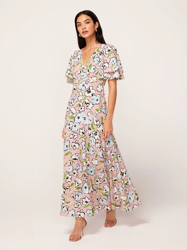 Blowout Sale Tallulah Pink Floral Print Maxi Dress