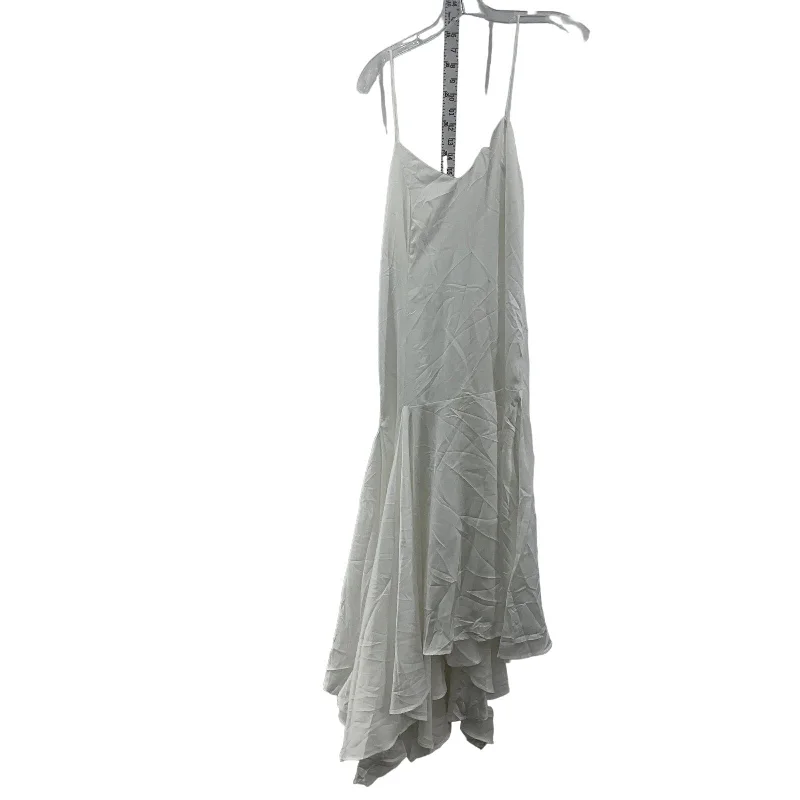 Lowest Price Ting Ting Swan White Asymmetrical Women's Slip Midi Dress L Preowned