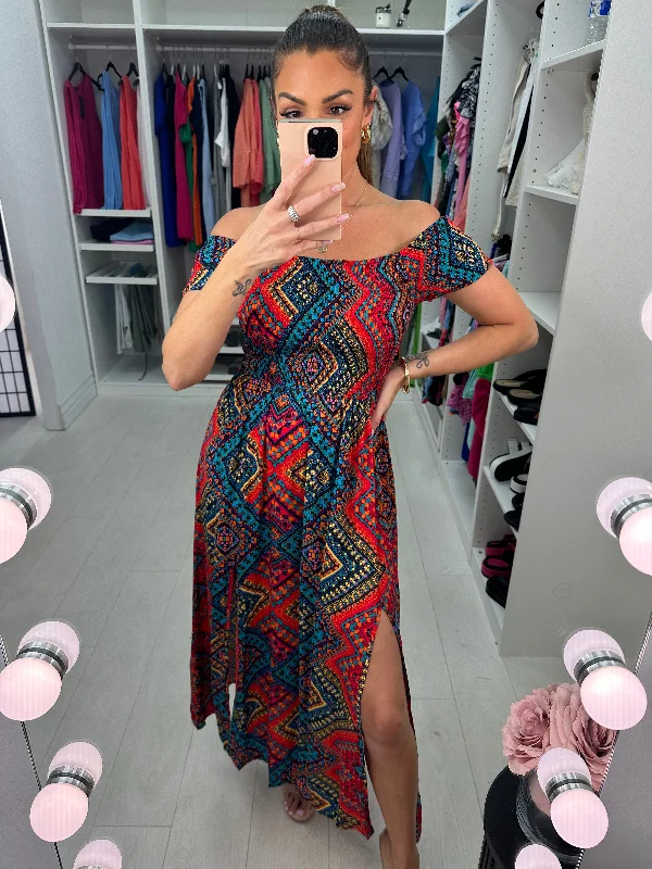 Extra Savings Octarna Graphic Print Split Front Dress