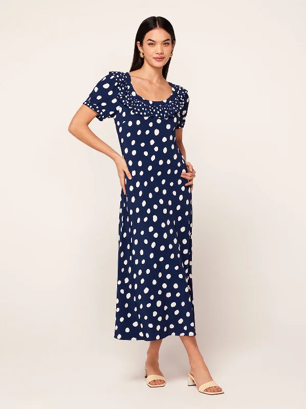Price Fest Hilda Mixed Polka Dot Midi Dress