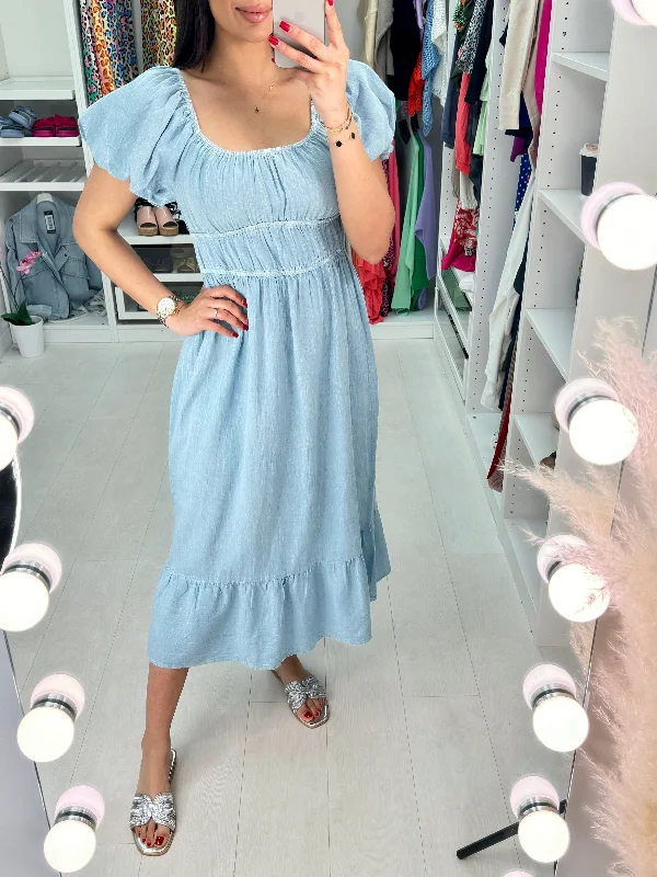 Final Markdown Chantelle Linen Bardot Dress
