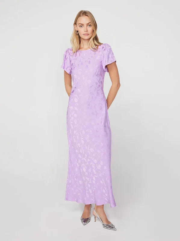 Early Access Marie Lilac Tulip Jacquard Maxi Dress