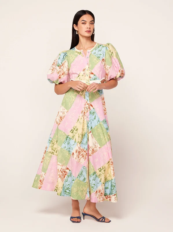 YEAR-End Clearance Isabella Patched Toile De Jouy Maxi Dress
